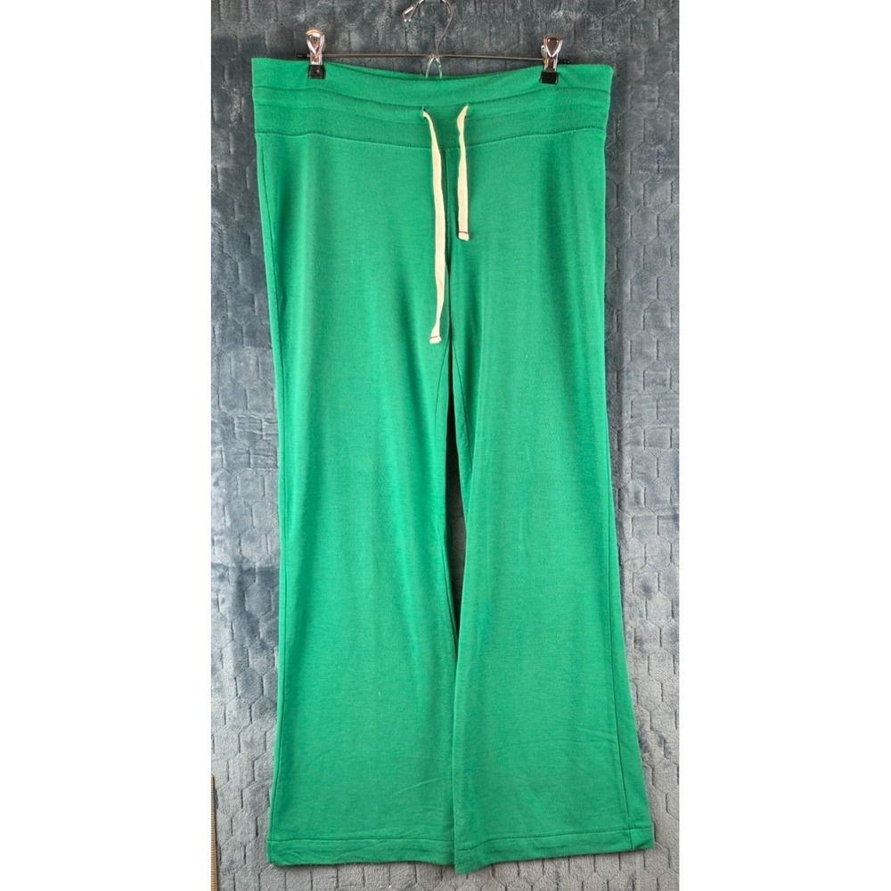 ABBOT & MAIN LUXURY WOMENS WIDE LEG SIZE LARGE YOGA PANTS VENICE BEACH, CA GREEN